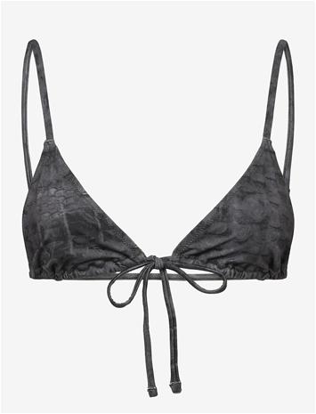 WEEKDAY Printed Triangle Bikini Top - BLACK AOP - S
