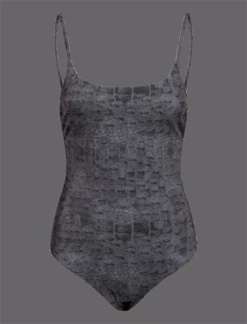 WEEKDAY Printed Swimsuit - BLACK - S