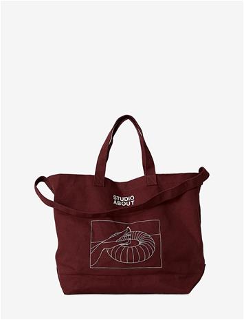 STUDIO ABOUT Tote Bag, Bordeaux/Mint - BORDEAUX/MINT - L:32 cm
