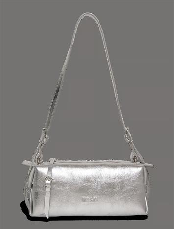 MSGM Printed Leather Hand Bag - Silver - ONE SIZE