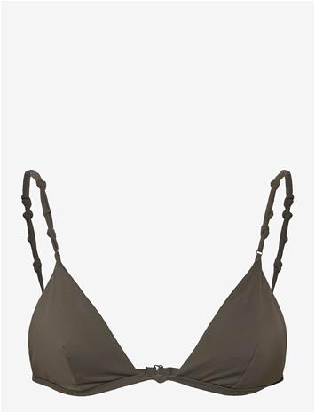WEEKDAY Knot Triangle Bikini Top - DARK MOLE - L