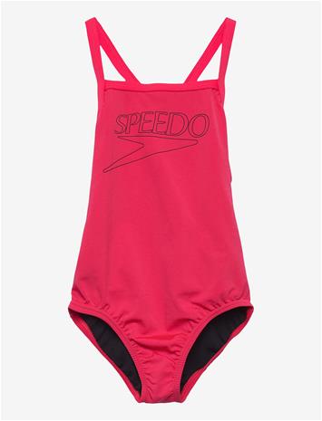 SPEEDO Endurance+ Logo Thinstrap Swimsuit - POST IT PINK - 16