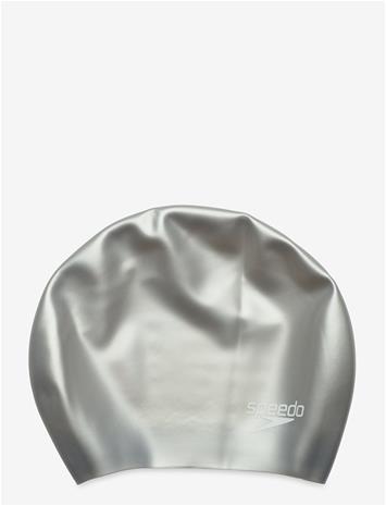 SPEEDO Long Hair Silicone Cap - SILVER/WHITE - One Size