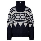 Varg Women's Bräcke Knitted T-Neck Dark Blue With Off White - S