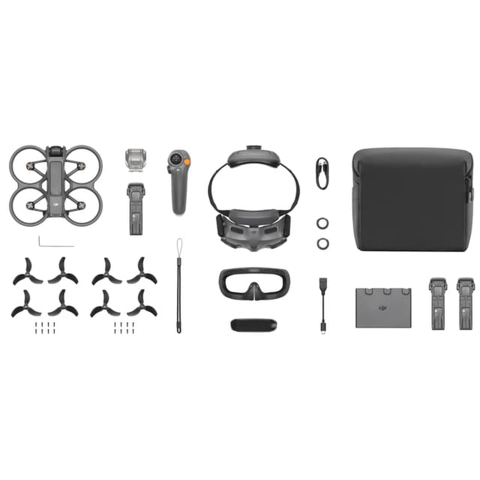DJI Avata 2 dronesetti (harmaa, 3 akkua)