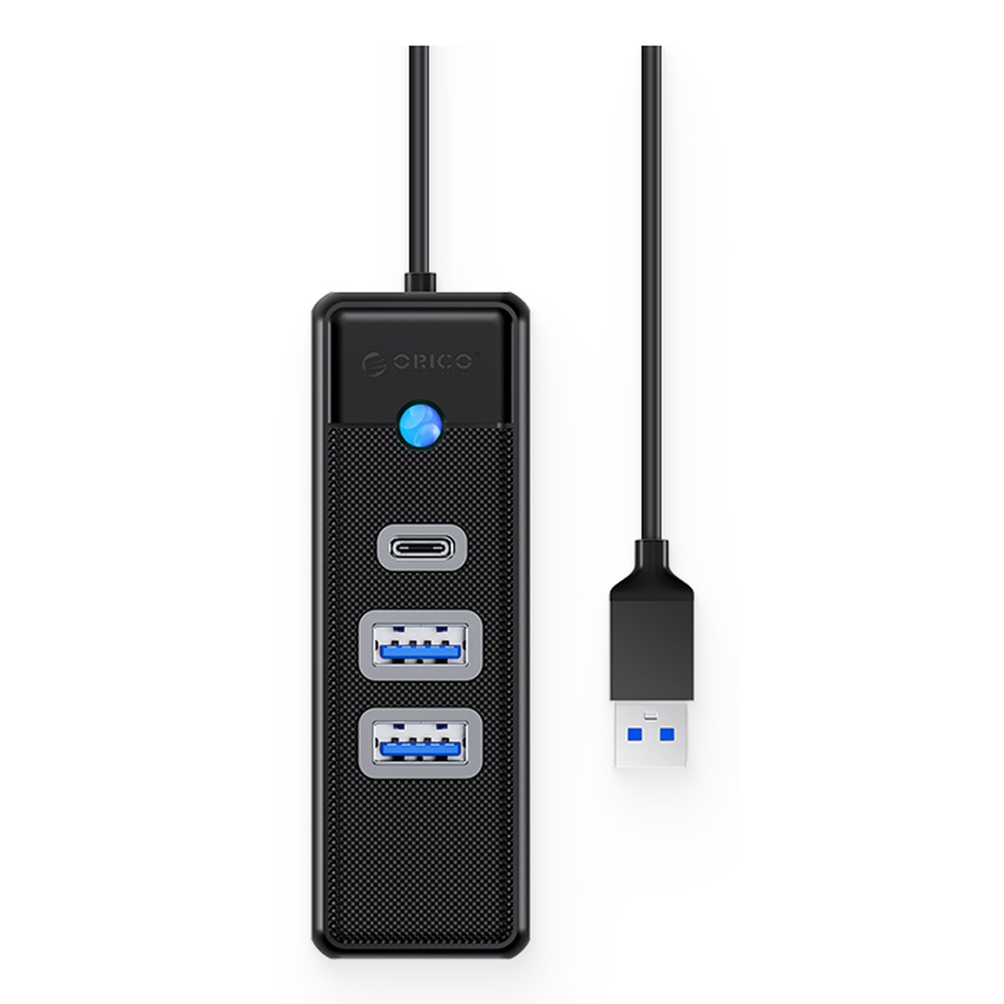 ORICO Hub Adapter USB to 2x USB 3.0 + USB-C 5 Gbps 0.15m (Black) USB hub - 3 porttia - USB 3.0 - Musta