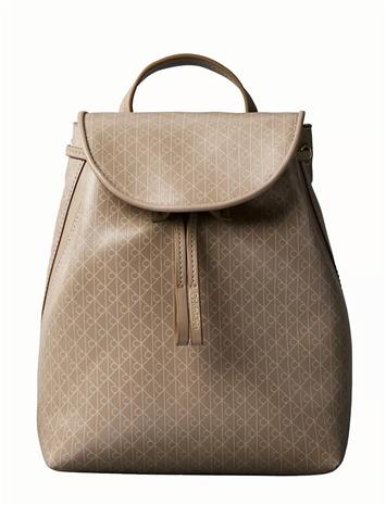 Calvin Klein Emblem Aop Mini Backpack - Beige - ONE SIZE