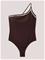 MANGO Asymmetric Button Swimsuit - DARK BROWN - M – kuva 3