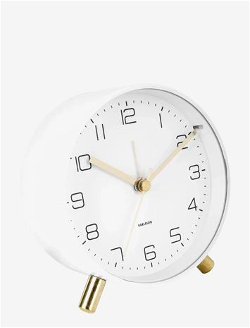 KARLSSON Alarm Clock Lofty Metal Matt Green - White - Ø11CM