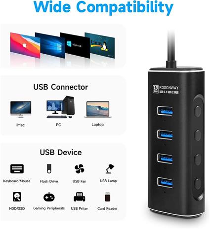 Noerdic keskitin 1 m USB-HUB80