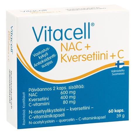 Vitacell NAC+kversetiinii+C 60 kaps. ravintolisä