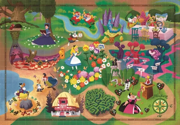 Clementoni Disney Maps Alice 1000p palapeli