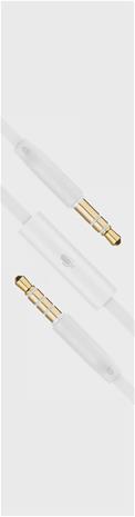 FIXED Audio 2x3.5mm Litteä kaapeli mikrofonilla 1m Valk.