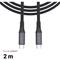 FIXED ARMOR USB 4.0 240W USB-C/C 20Gpbs cable 2m - Grey – kuva 2