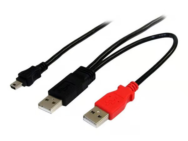 StarTech.com 6 ft USB Y Cable for External Hard Drive - USB A to mini B