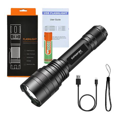 Taskulamppu Superfire C8-H, USB, 950lm, 500m