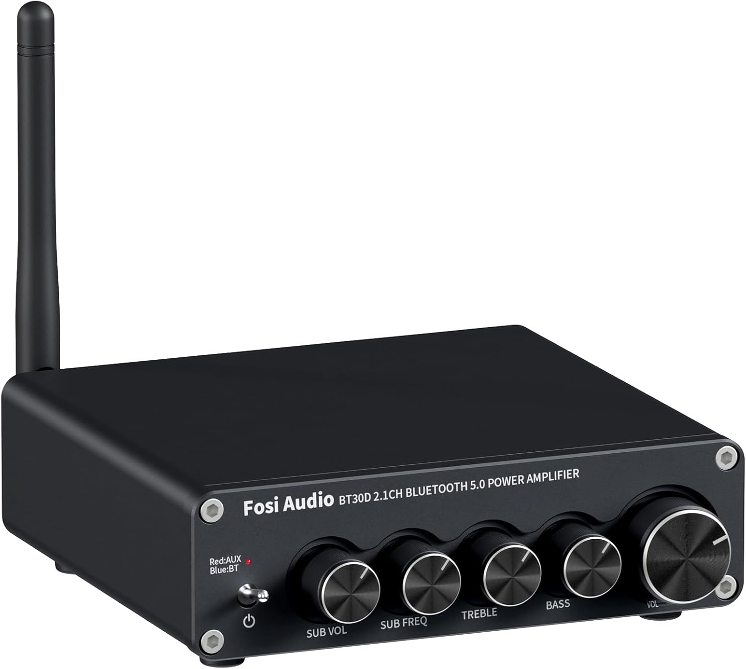 Fosi Audio BT30D Bluetooth 5.0 stereoäänivastaanotinvahvistin 2.1-kanavainen hifi-luokan D integroitu vahvistin 2x50 wattia