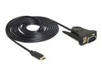 De-Lock USB-C â€“ RS-232 -adapteri, Musta