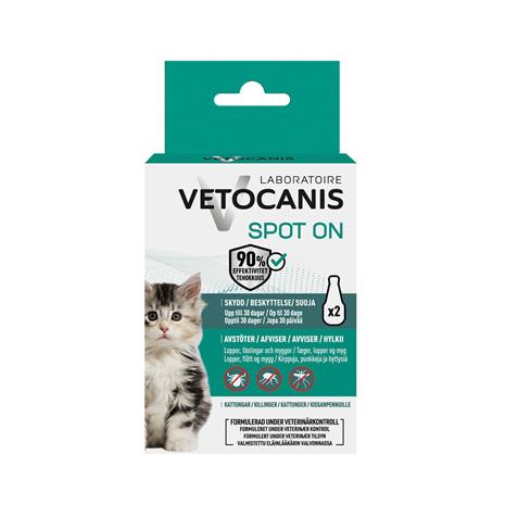 Vetocanis Kitten 2 x 0,6 ml Anti-parasite Spot on kissanpennun loiskarkoite – kuva 2/2