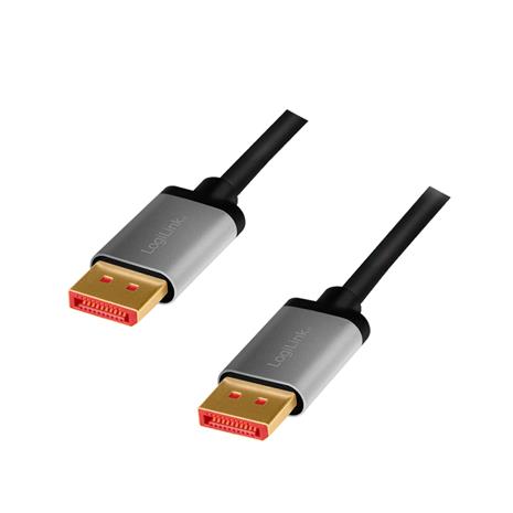 LogiLink CDA0105 DisplayPort-kaapeli 2 m Musta, Harmaa – kuva 2/2