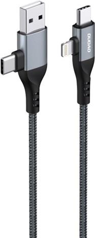 Dudao L20 Pro 4-in-1 USB-A / USB-C - Lightning / USB-C Cable - Black