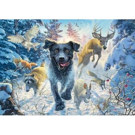 Schmidt Black Labrador in the Snow 1000p palapeli