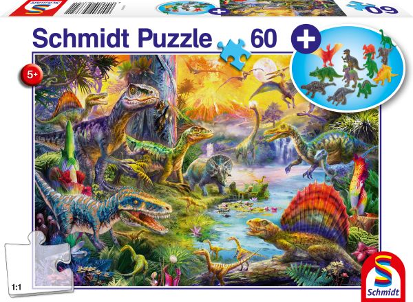 Adlibris Dinosaurukset Palapeli & 12 hahmoa 60 palaa Schmidt