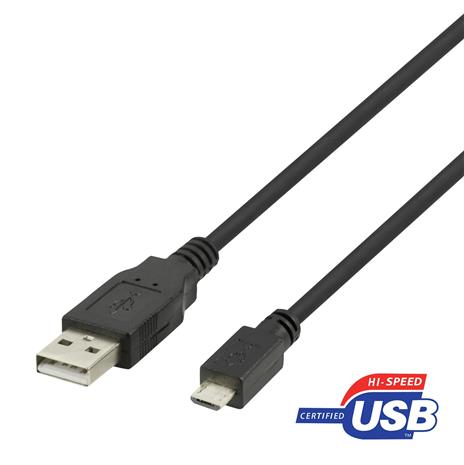 Deltaco USB 2.0 Micro B cable, 2.4A, 2m black 14000