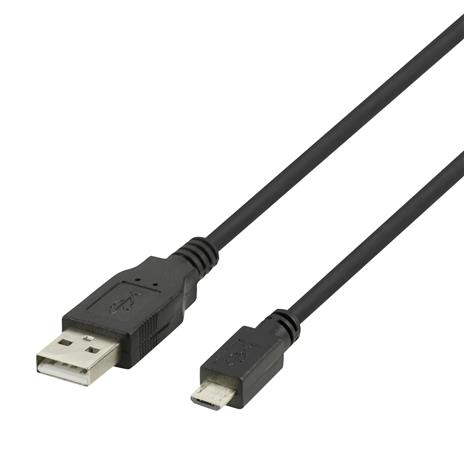 Deltaco USB 2.0 Micro B cable, 2.4A, 3m black 14001