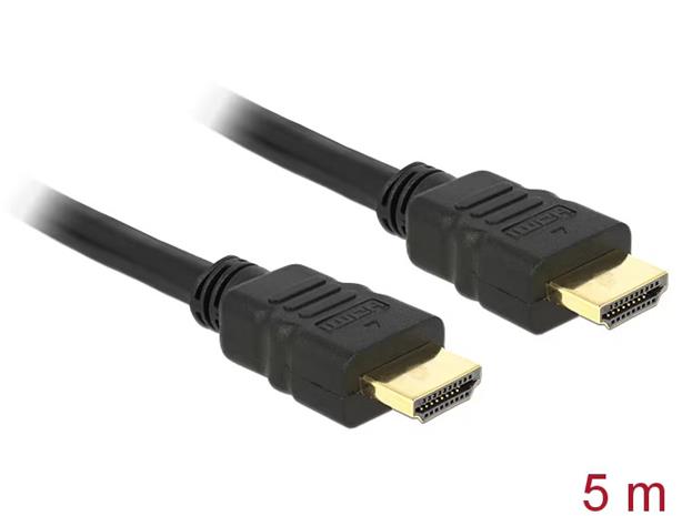 DeLOCK HDMI 1.3 Cable - 5m HDMI-kaapeli Musta 84409
