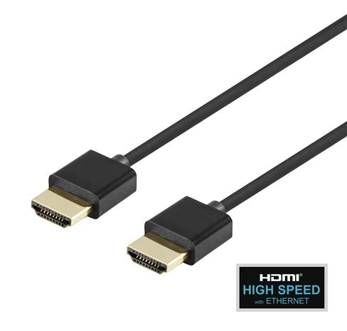 Deltaco Ultra-thin HDMI cable, 3m, black 10001