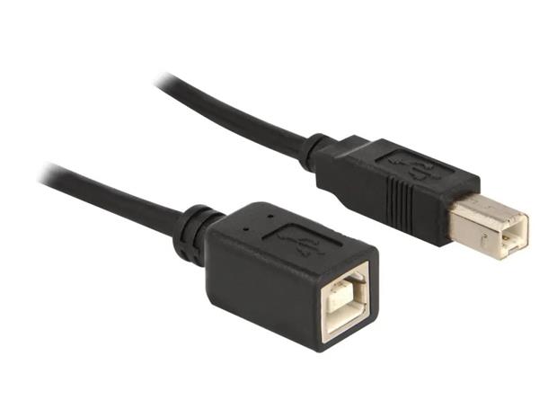 DeLOCK USB2.0-B - USB2.0-B, 2m USB-kaapeli USB B 0,48 Gbit/s Musta 83427