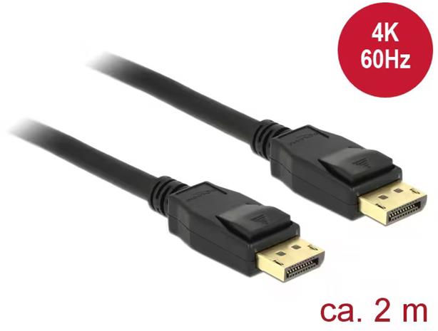 DeLOCK 2m Displayport 1.2a Musta 83806
