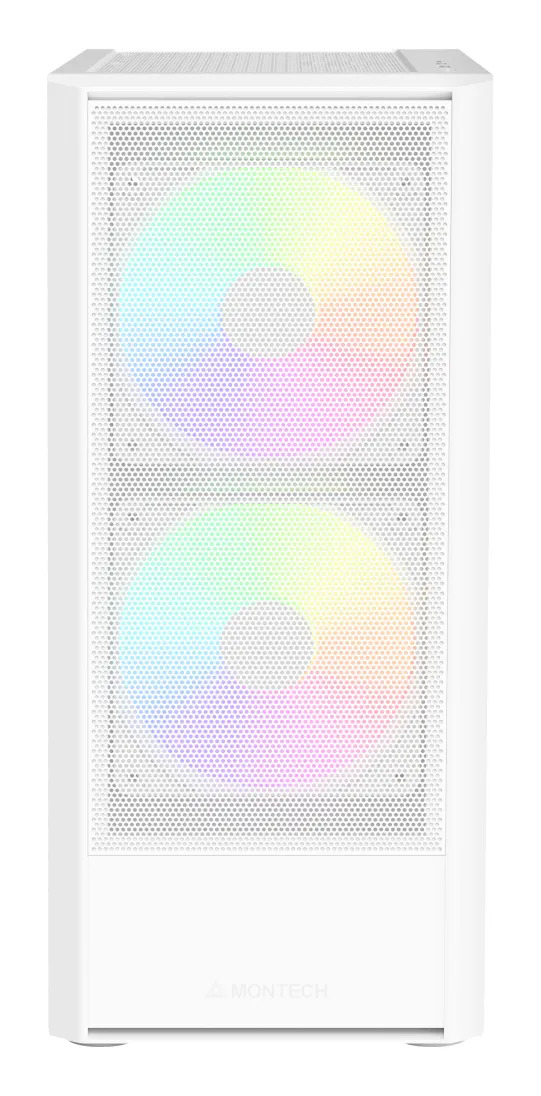 Montech X2 Plus -miditornikotelo ikkunalla ja RGB-valaistuksella, valkoinen