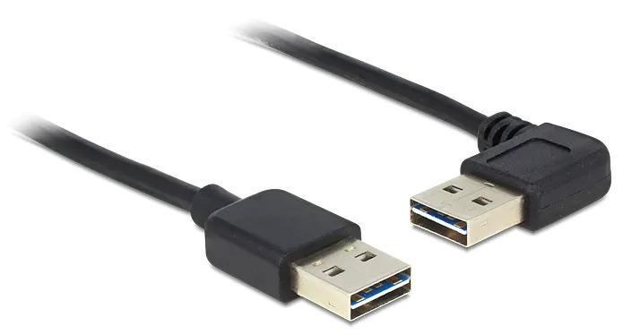DeLOCK 1m USB 2.0 A m/m 90° USB-kaapeli USB A Musta 83464