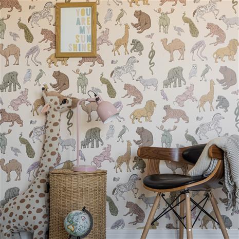 Jungle Mural Wallpaper Grey - JungleG01 Tapetti