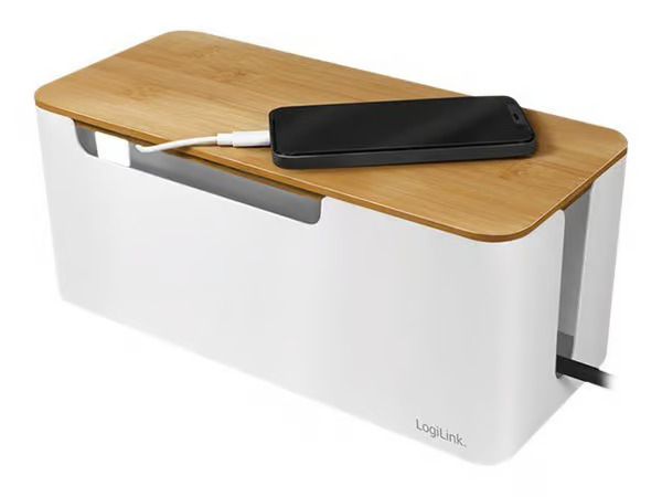 LogiLink KAB0075 - Logitech Kabelbox mit Bambus-Deckel KAB00