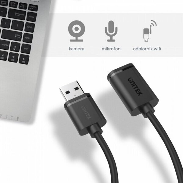 Unitek Usb-a - Usb-a 0,5 m musta kaapeli (y-c447gbk)