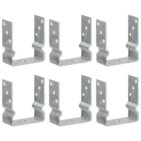 vidaXL Aita-ankkurit 6 kpl hopea 12x6x15 cm galvanoitu teräs