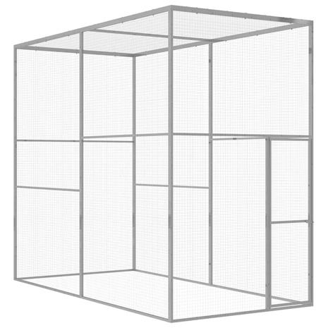 vidaXL Kissahäkki 3x1,5x2,5 m galvanoitu teräs – kuva 5/5