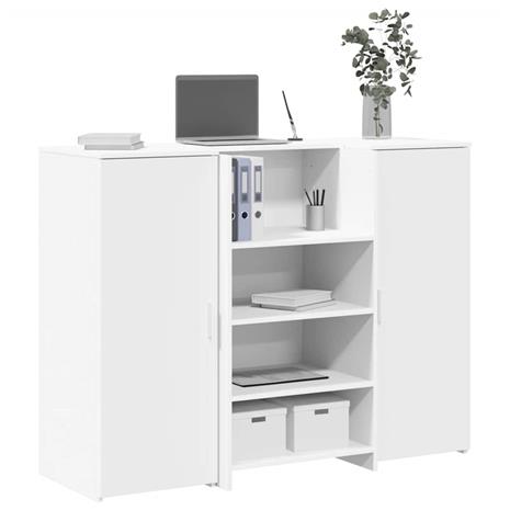 vidaXL Vastaanottopöytä valkoinen 135x50x103,5 cm suunniteltu puu