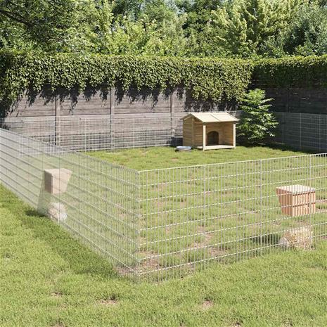 vidaXL Eläinhäkki Free Range 48-paneelia 54x80 cm galvanoitu rauta – kuva 2/3