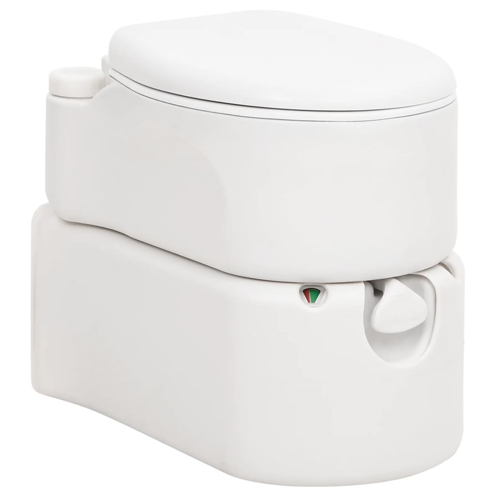 vidaXL Integroitu retkeily wc valkoinen 24+17 l HDPE ja emali
