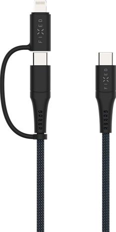 FIXED 2in1 Combo 60W USB-C/Lightning cable 1.2m - Black