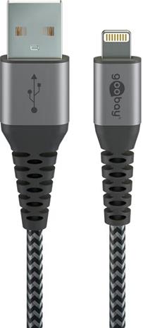 Goobay Textile Usb-a - Apple Lightning -kaapeli, 2m – kuva 2/3