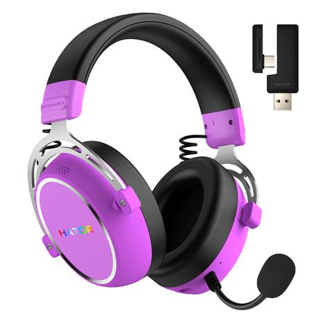 HATOR Hypergang 3 Wireless Headset Head-band Gaming USB Type-C / USB Type-A Bluetooth Violet – kuva 2/2
