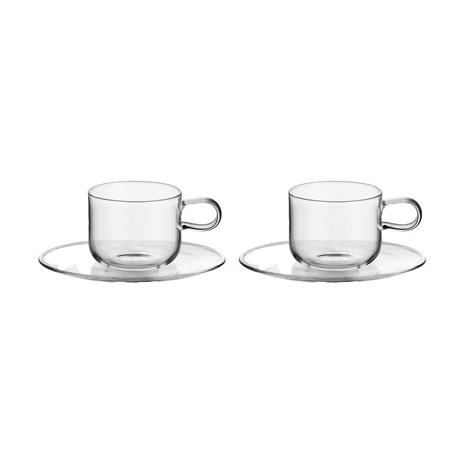 Kosta Boda Viva kuppi ja aluslautanen 30 cl 2-pack Selkeä