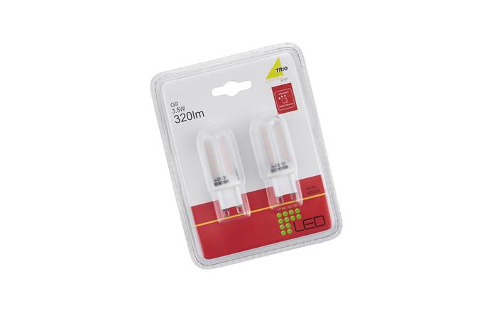 2-kantainen LED-lamppu G9 3W 830 switch-dim 2 kpl