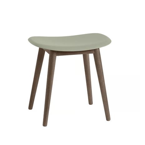 Muuto Fiber rahi Dusty green, tummanruskeaksi petsatut puujalat