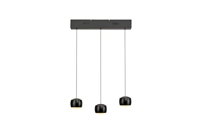 JUST LIGHT. Ballini LED-riippuvalaisin, musta, 3-valo, Switchmo